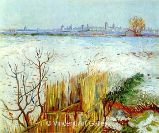Snowy Landscape with Arles in the Background by Vincent van Gogh