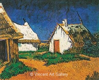 Three White Cottages in Saintes-Maries by Vincent van Gogh