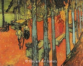 Les Alyscamps, Falling Autumn Leaves by Vincent van Gogh