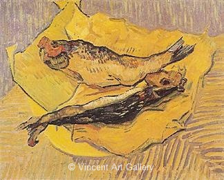 Still Life: Bloaters on a Piece of Yellow Paper by Vincent van Gogh