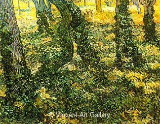 Tree Trunks with Ivy by Vincent van Gogh