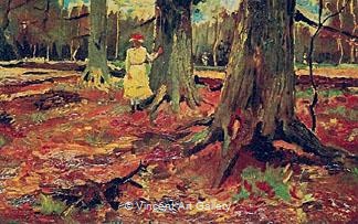 Girl in White in the Woods by Vincent van Gogh