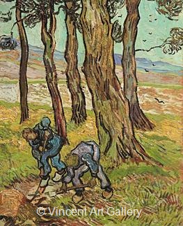 Two Diggers among Trees by Vincent van Gogh
