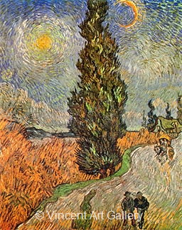 Road with Cypress and Star by Vincent van Gogh