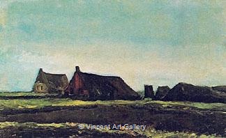 Farmhouses by Vincent van Gogh