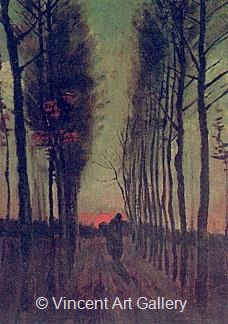 Avenue of Poplars at Sunset by Vincent van Gogh