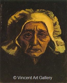 Head of an Old Peasant Woman with White Cap by Vincent van Gogh