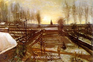The Parsonage Garden at Nuenen in the Snow by Vincent van Gogh