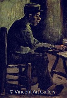 Peasant Sitting at a Table by Vincent van Gogh