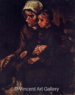 Peasant Woman with Child on Her Lap by Vincent van Gogh