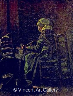 Peasant Woman at the Spinning Wheel by Vincent van Gogh