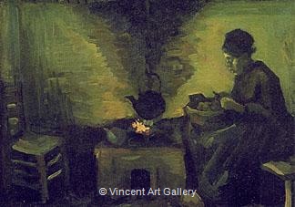 Peasant Woman by the Fireplace by Vincent van Gogh