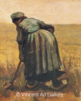 Peasant Woman Digging by Vincent van Gogh