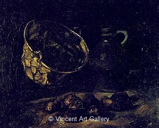 Still Life with Copper Kettle, Jar and Potatoes by Vincent van Gogh