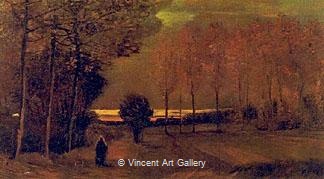 Autumn Landscape at Dusk by Vincent van Gogh