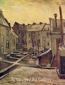 Backyards of Old Houses in Antwerp in the Snow by Vincent van Gogh