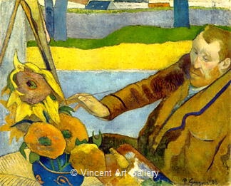 Van Gogh Painting Sunflowers by Paul  Gauguin