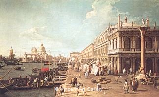 Molo with the Library (Molo looking towards the Zecca) by   Canaletto