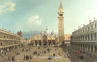 Piazza San Marco with the Cathedral by   Canaletto