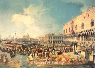 Reception of the Imperial Ambassador at the Doge's Place by   Canaletto