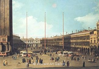 Piazza San Marco, Looking towards San Geminiano by   Canaletto
