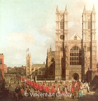 Procession of Knights of the Bath by   Canaletto