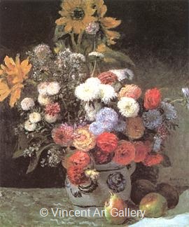 Flowers in a Vase by Pierre-Auguste  Renoir