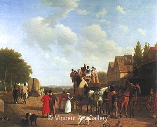 The Last Stage on the Portmouth Road by Jacques-Laurent  Agasse