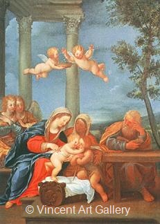 The Holy Family by Francesco  Albani