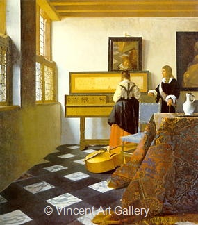 The Music Lesson by Johannes  Vermeer