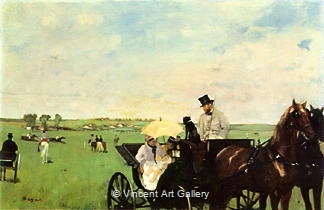 A Carriage at the Races by Edgar  Degas