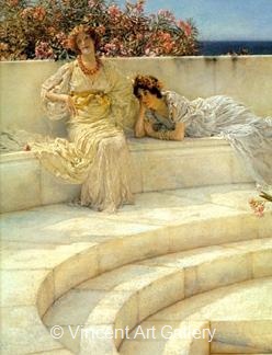 Under the Roof of Blue Ionian Weather (detail) by Lawrence  Alma-Tadema