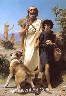 Homer and his Guide by W.A.  Bouguereau