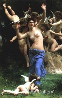 Invading Cupid's Realm by W.A.  Bouguereau
