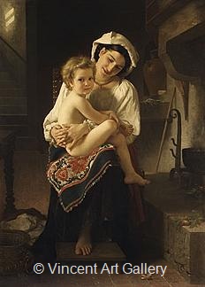 Young Mother gazing at her Child by W.A.  Bouguereau