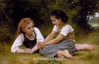 The Nut Gatherers by W.A.  Bouguereau
