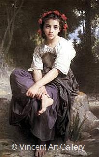 At the Edge of the River by W.A.  Bouguereau