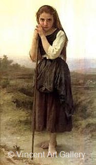 The Little Shepherdess by W.A.  Bouguereau