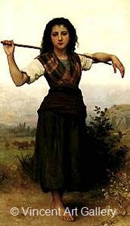 The Shepherdess by W.A.  Bouguereau