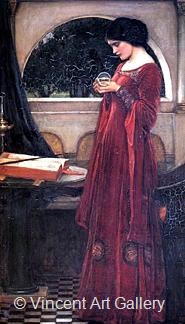 The Christall Ball by J.W.  Waterhouse