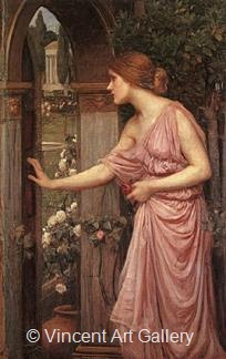Psyche opening the Door into Cupid's Garden by J.W.  Waterhouse