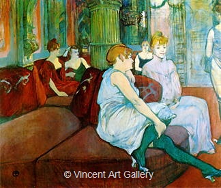 In the Salon of Rue des Moulins by Henri de Toulouse-Lautrec