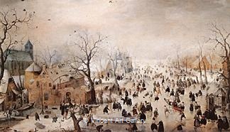 Winter Landscape with Ice Skaters by Hendrick  Avercamp