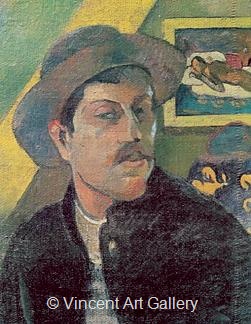 Self Portrait with a Hat by Paul  Gauguin