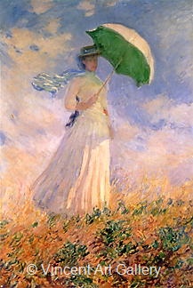 Woman with a Parasol (right) by Claude  Monet