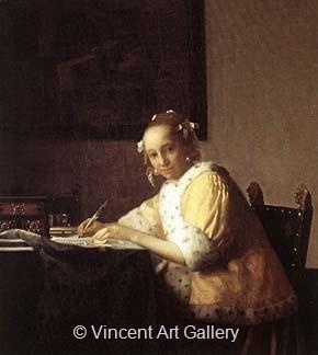 A Lady Writing a Letter by Johannes  Vermeer