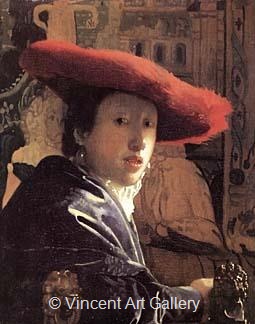 Girl with  Red Hat by Johannes  Vermeer