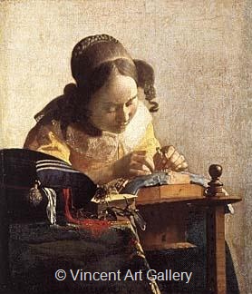 The Lacemaker by Johannes  Vermeer