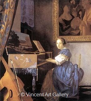 Lady Seated at a Virginal by Johannes  Vermeer