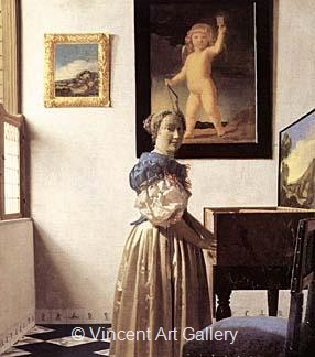 Lady Standing at a Virginal by Johannes  Vermeer